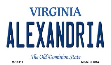 M-10111 3.5 x 2 in. Alexandria Virginia State License Plate Magnet