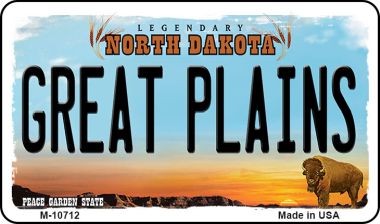 M-10712 3.5 x 2 in. Great Plains North Dakota State License Plate Magnet