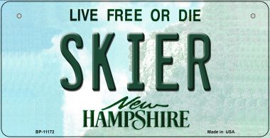 Skier New Hampshire Novelty Metal Bicycle Plate BP-11172