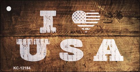 KC-12184 1.5 x 3 in. I Love USA Novelty Metal Key Chain