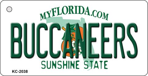 KC-2038 1.5 x 3 in. Buccaneers Florida State License Plate Key Chain