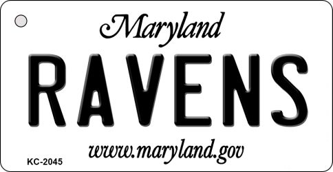 KC-2045 1.5 x 3 in. Ravens Maryland State License Plate Key Chain