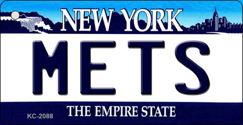 KC-2088 1.5 x 3 in. Mets New York State License Plate Key Chain