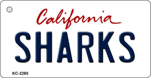 SMART BLONDE Sharks California State License Plate Tag Key Chain KC-2280