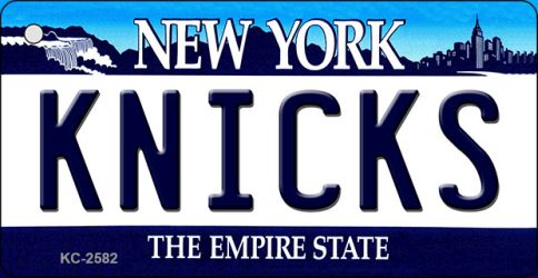 KC-2582 1.5 x 3 in. Knicks New York State License Plate Key Chain
