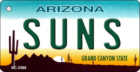 KC-2586 1.5 x 3 in. Suns Arizona State License Plate Key Chain