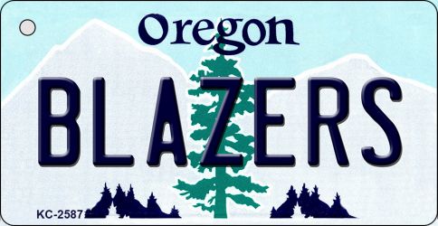 KC-2587 1.5 x 3 in. Blazers Oregon State License Plate Key Chain