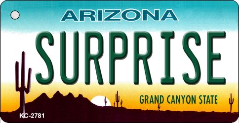KC-2781 3.5 x 2 in. Surprise Arizona State License Plate Key Chain