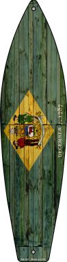 SB-107 17 x 4.5 in. Delaware State Flag Novelty Surfboard