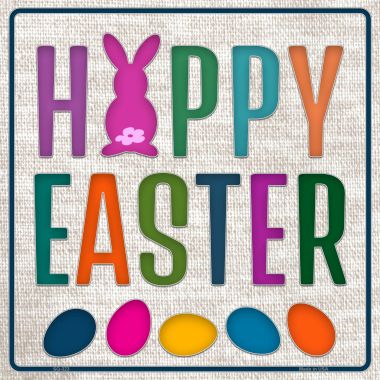 SQ-323 12 x 12 in. Happy Easter with Eggs Novelty Square Sign