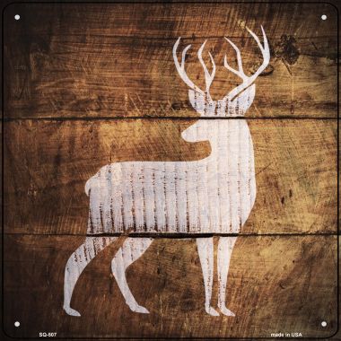 SQ-507 12 x 12 in. Deer Painted Stencil Novelty Square Sign