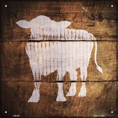 SQ-510 12 x 12 in. Cow Painted Stencil Novelty Square Sign