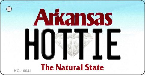 KC-10041 1.5 x 3 in. Hottie Arkansas State License Plate Key Chain