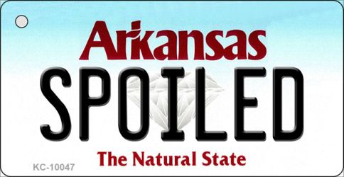 KC-10047 1.5 x 3 in. Spoiled Arkansas State License Plate Key Chain