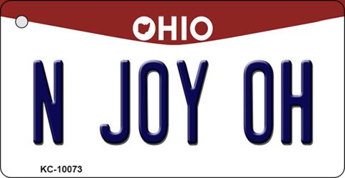 KC-10073 1.5 x 3 in. N Joy OH Ohio State License Plate Key Chain