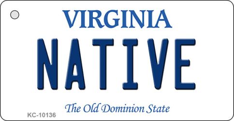 KC-10136 1.5 x 3 in. Native Virginia State License Plate Key Chain
