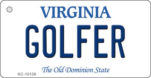 KC-10138 1.5 x 3 in. Golfer Virginia State License Plate Key Chain