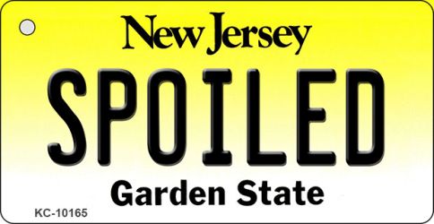 KC-10165 1.5 x 3 in. Spoiled New Jersey State License Plate Key Chain