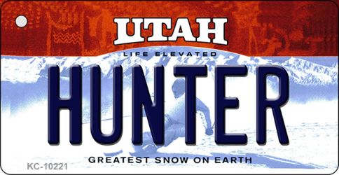 KC-10221 1.5 x 3 in. Hunter Utah State License Plate Key Chain