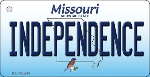 KC-10244 1.5 x 3 in. Independence Missouri State License Plate Key Chain