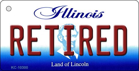 KC-10300 1.5 x 3 in. Retired Illinois State License Plate Key Chain