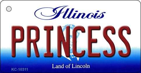 KC-10311 1.5 x 3 in. Princess Illinois State License Plate Key Chain