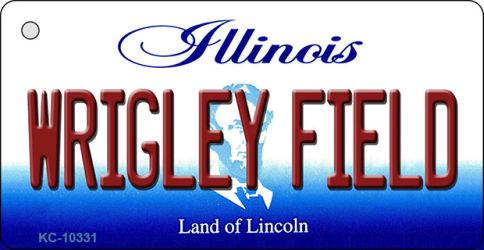 KC-10331 1.5 x 3 in. Wrigley Field Illinois State License Plate Key Chain