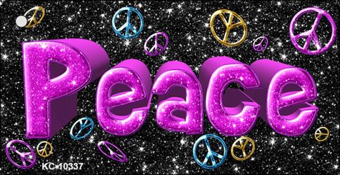 KC-10337 1.5 x 3 in. Peace Novelty Aluminum Key Chain