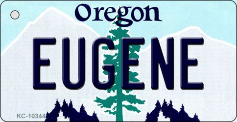 KC-10344 1.5 x 3 in. Eugene Oregon State License Plate Key Chain