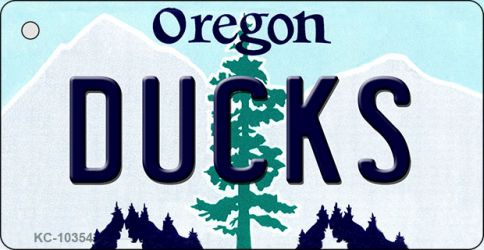 KC-10354 1.5 x 3 in. Ducks Oregon State License Plate Key Chain
