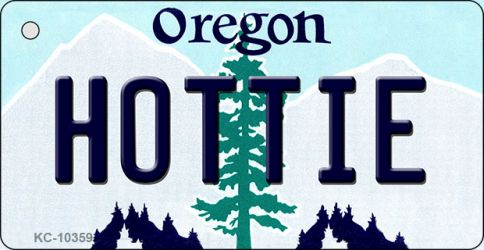 KC-10359 1.5 x 3 in. Hottie Oregon State License Plate Key Chain