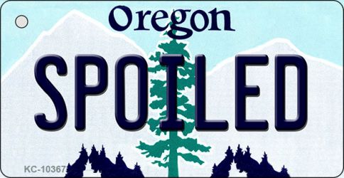 KC-10367 1.5 x 3 in. Spoiled Oregon State License Plate Key Chain