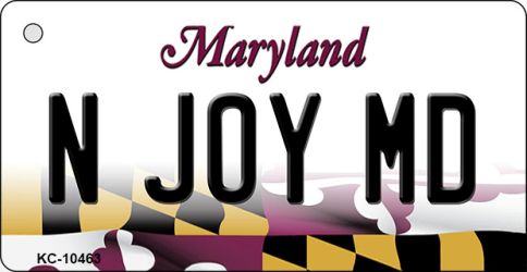 KC-10463 3.5 x 2 in. N Joy MD State License Plate Key Chain