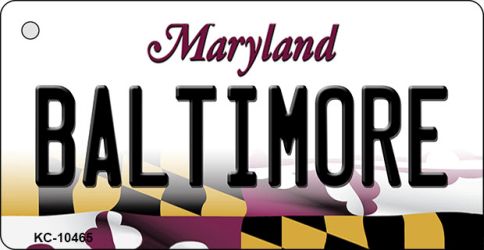 KC-10465 3.5 x 2 in. Baltimore Maryland State License Plate Key Chain