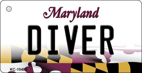 KC-10482 3.5 x 2 in. Diver Maryland State License Plate Key Chain