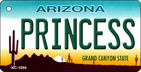 KC-1054 3.5 x 2 in. Princess Arizona State License Plate Key Chain
