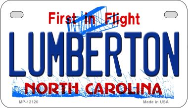 Lumberton North Carolina State Novelty Metal Motorcycle Plate MP-12120