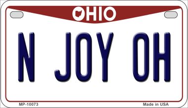 N Joy OH Ohio Novelty Metal Motorcycle Plate MP-10073