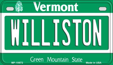 Williston Vermont Novelty Metal Motorcycle Plate MP-10672