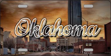 LP-11624 6 x 12 in. Oklahoma Sunset Skyline State License Plate