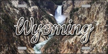 LP-11641 6 x 12 in. Wyoming Rocky Waterfall State License Plate