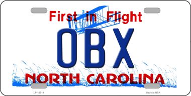 6 x 12 in. OBX North Carolina Novelty License Plate