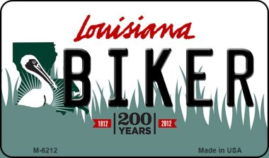 M-6212 3.5 x 2 in. Biker Louisiana State License Plate Novelty Magnet