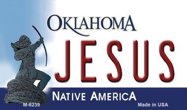 M-6239 3.5 x 2 in. Jesus Oklahoma State License Plate Novelty Magnet