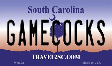 M-6303 3.5 x 2 in. Gamecocks South Carolina State License Plate Magnet