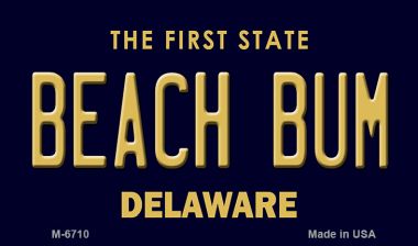M-6710 3.5 x 2 in. Beach Bum Delaware State License Plate Magnet
