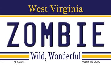 M-6754 3.5 x 2 in. Zombie West Virginia State License Plate Magnet