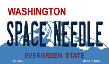M-8398 3.5 x 2 in. Space Needle Washington State License Plate Magnet