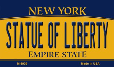 M-8939 3.5 x 2 in. Statue of Liberty New York State License Plate Magnet