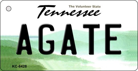 KC-6428 1.5 x 3 in. Agate Tennessee License Plate Key Chain